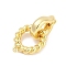 Brass Fold Over Clasps, Ring, Real 18K Gold Plated, 27mm