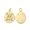 Oval with Shell Pattern Brass Micro Pave Cubic Zirconia Pendants, with Jump Rings, Cadmium Free & Nickel Free & Lead Free, Real 18K Gold Plated, 18x14x3mm, Hole: 3.4mm