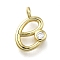 Brass Micro Pave Cubic Zirconia Pendants, Letter Charms, Rack Plating, Long-Lasting Plated, Cadmium Free & Lead Free, Letter E, 11x8x2mm, Hole: 1.6mm