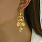 Fashionable Brass Heart Tassel Hoop Earrings, Real 18K Gold Plated, 70x30mm