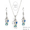 Alloy Enamel Pendant Necklaces & Dangle Earrings Sets, Platinum, Sea Horse, 37x9mm & 460mm
