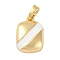 Brass Enamel Pendants, Real 18K Gold Plated, Rectangle, 14.5x10.5x4mm, Hole: 4x2mm