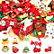 Christmas Opaque Resin Decoden Cabochons, Santa Claus & Gingerbread Man & Christmas Bell, Mixed Shapes, Mixed Color, 20~31x17~31x7~11.5mm, 60pcs/set