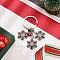 Snowflake Alloy Rhinestone Keychain, with Brass Bell and Iron Findings, Platinum, 7.5cm