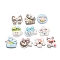 Cartoon Cat Resin Decoden Cabochons, Kitten Mixed Shapes, Mixed Color, 21~23.5x20~28x7~9mm