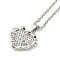 Heart Brass Micro Pave Clear Cubic Zirconia for Women, Cable Chains, Platinum, 19.84 inch(504mm)