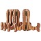 Wood Tea Display Stands, with Iron Finding, Coconut Brown, 17x12x0.95cm