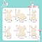 6Pcs Easter Theme Unfinished Wooden Craft Cutouts, Wood Pieces, Rabbit, 8.9x4.8~7.9cm