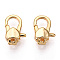 Brass Heart Lobster Claw Clasps, for Jewelry Making, Real 18K Gold Plated, 11x7.5x4mm, Hole: 1.2mm