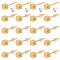 Brass Stud Earring Findings, with Loop, Cube, Real 18K Gold Plated, 16x4mm, Hole: 1.2mm, Pin: 0.8x11mm, 20pcs