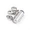 Alloy Magnetic Slide Lock Clasps, Necklace Layering Clasps, with Lobster Claw Clasps, 3-Strand, 6-Hole, Tube, Platinum, 25x20mm, Hole: 1.5mm