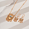 Vintage Brass Cubic Zirconia Moon-shaped Tassel Necklace & Earring Sets for Women's Parties, Golden
