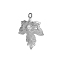 304 Stainless Steel Pendants, Maple Leaf Charm, Stainless Steel Color, 16x12mm