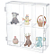 6 Grids Plastic Model Organizer Display Case, Minfigures Storage Box for Building Block, Action Figures, Rectangle, Clear, 20x5.6x20.6cm