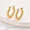 304 Stainless Steel Hoop Earrings, Twist, Real 18K Gold Plated, 22x22mm