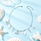 Alloy & Natural White Shell Pendant Brass Paperclip Chain Necklaces for Women, Platinum, Octopus, 16.50 inch(41.9cm)