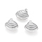 Brass Pendants, Shell Shape, Platinum, 19x19.2x7.2mm, Hole: 1mm
