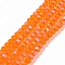 Electroplate Glass Beads Strands, Half Rainbow Plated, Faceted, Rondelle, Orange, 8x6mm, Hole: 1mm, about 60~62pcs/strand, 15.7~16.1 inch(40~41cm)