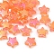 30Pcs Electroplate Transparent Acrylic Beads, Star, AB Color, Orange, 10x4mm, Hole: 1.5mm