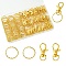 60Pcs Alloy Swivel Lobster Claw Clasps, Swivel Snap Hook, with 60Pcs Iron Split Key Rings, Keychain Clasps Set, Golden, 35x13mm, Hole: 8.5mm