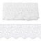 15 Yards Cotton Embroidery Flower Lace Ribbon, Garment Accessories, White, 5-1/8 inch(130mm), about 15.00 Yards(13.72m)/pc