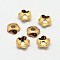 5-Petal Flower Brass Bead Caps, Cadmium Free & Nickel Free & Lead Free, Real 18K Gold Plated, 4x1mm, Hole: 1mm