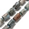 Natural Larimar Beads Strands, with Seed Beads, Faceted, Column, 12~13x6~8x6~8mm, Hole: 1mm, about 28pcs/strand, 15.55''~15.75'(39.5~40cm)