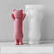 Cat Shape Food Grade Silicone Molds, Candle Molds, Gesso Resin Casting Molds, White, 40x50x108mm