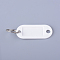 Plastic Badge Holders with Iron Rings, Tag Card Holder, Oval, White, 50.5x22x2.5mm, Hole: 7mm