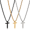 3Pcs 3 Colors Stainless Steel Cross Pendant Necklace with Box Chains, Mixed Color, 23.31 inch(59.2cm), 1Pc/color