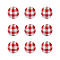 Natural Wooden Beads, Plaid Beads, Tartan Pattern, Round, PeachPuff, 5/8 inch(16mm), Hole: 4mm