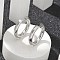 Frosted 304 Stainless Steel Huggie Hoop Earrings for Women, with 316 Stainless Steel Pins, Ring, Stainless Steel Color, 24x4mm
