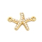 304 Stainless Steel Connector Charms, Starfish Links, with White ABS Plastic Imitation Pearl, Ion Plating(IP), Real 18K Gold Plated, 15.5x22x2.5mm, Hole: 1.4mm