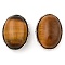 Natural Tiger Eye Multi-Strand Links, Oval, Cadmium Free & Lead Free, Platinum, 20.5x15.5x10.5mm, Hole: 2mm