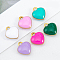 Stainless Steel Enamel Charms, Golden, Heart, 9x8mm