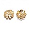 Real 18K Gold Plated 4-Petal 925 Sterling Silver Bead Caps, Flower, Golden, 6x2mm, Hole: 1mm, about 153pcs/20g