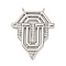 Brass Pendants with Cubic Zirconia, Electrophoretic Color Preservation Charms, Stainless Steel Color, 29x22.5x2.5mm, Hole: 1.2mm