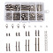 304 Stainless Steel Slide On End Clasp Tubes & Open Jump Rings & Lobster Claw Clasps & Chain Extender, Stainless Steel Color, 260pcs/box