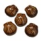 Handmade Porcelain Pendants, Shell Shape Charms, Sienna, 36~38x35~37x9~10mm, Hole: 1.6mm