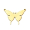 304 Stainless Steel Pendants, Real 18K Gold Plated, Laser Cut, Butterfly, 17.5x23.5x1.5mm, Hole: 1.2mm