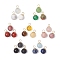 21Pcs 21 Styles Natural & Synthetic Mixed Gemstone Round Charms, with 304 Stainless Steel Findings, Mixed Dyed and Undyed, Golden, 13~14x8~8.5mm, Hole: 2.5~3mm, 1pc/style