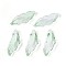 Baking Painted Transparent Glass Pendants, Leaf, Pale Green, 26~26.5x9~9.5x6.5~7.5mm, Hole: 1.2~1.5mm, about 917pcs/1000g