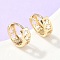 Hollow Flower Brass Hoop Earrings, Rack Plating, Lead Free & Cadmium Free, Long-Lasting Plated, Real 18K Gold Plated, 12.5x13.5x5mm