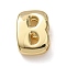 Brass Beads, Long-Lasting Plated, Rack Plating, Lead Free & Cadmium Free, Real 18K Gold Plated, Letter B, 21x14x7mm, Hole: 18x4mm