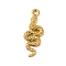 Ion Plating(IP) 304 Stainless Steel Pendants, Snake Charms, Real 18K Gold Plated, 26x10x2.5mm, Hole: 1.6mm
