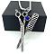 Vintage Stainless Steel Barber Scissors Pendant Necklaces for Men, Stainless Steel Color
