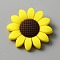 Food Grade Eco-Friendly Silicone Beads, Sunflower, Yellow, 39.5~40x9.5mm, Hole: 2mm