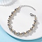 304 Stainless Steel Beaded Bracelats for Women, Round, Golden & Stainless Steel Color, 7-1/2 inch(19cm)
