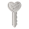 Rack Plating Alloy Pendants, Cadmium Free & Nickel Free & Lead Free, Key, Platinum, 56.5x28.5x2.5mm, Hole: 3mm