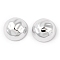 CCB Plastic Cabochons, Half Round, Platinum, 16x8.5mm